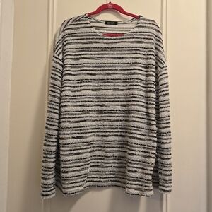 3.3 Field Trip Black, White & Grey Textured Oversized Sweater - One Size